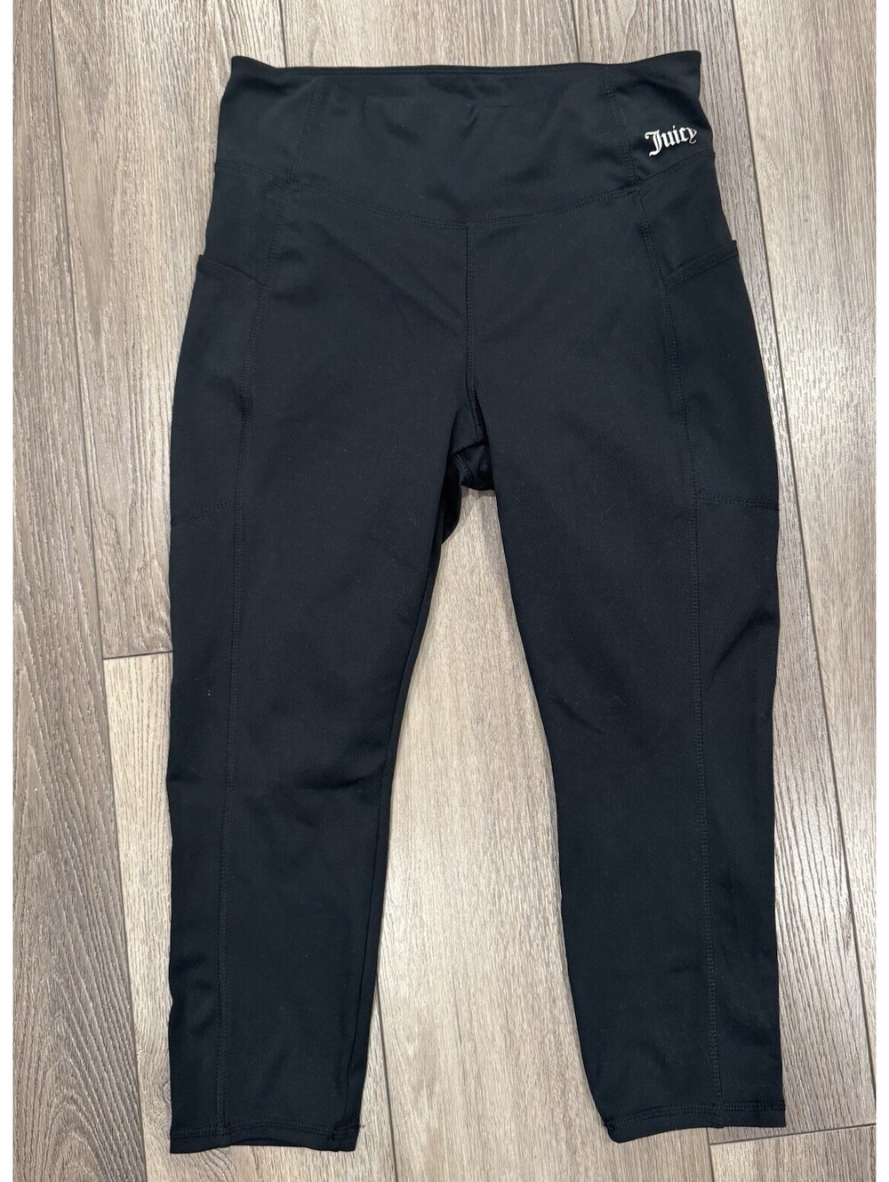 Juicy Couture Sport Leggings Womens Large Black High Rise Athletic Yoga Pants